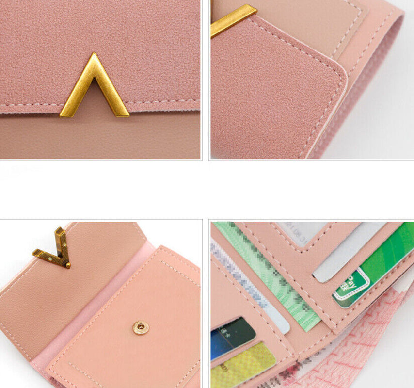 Women Short Small Money Purses Wallet Ladies Leather Folding Cash Card Holder UK