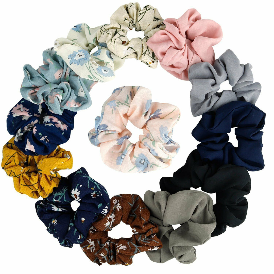 Floral Scrunchies Scarf Hair Bow Ponytail Elastic Boho Hairband Rope Ribbon Ties