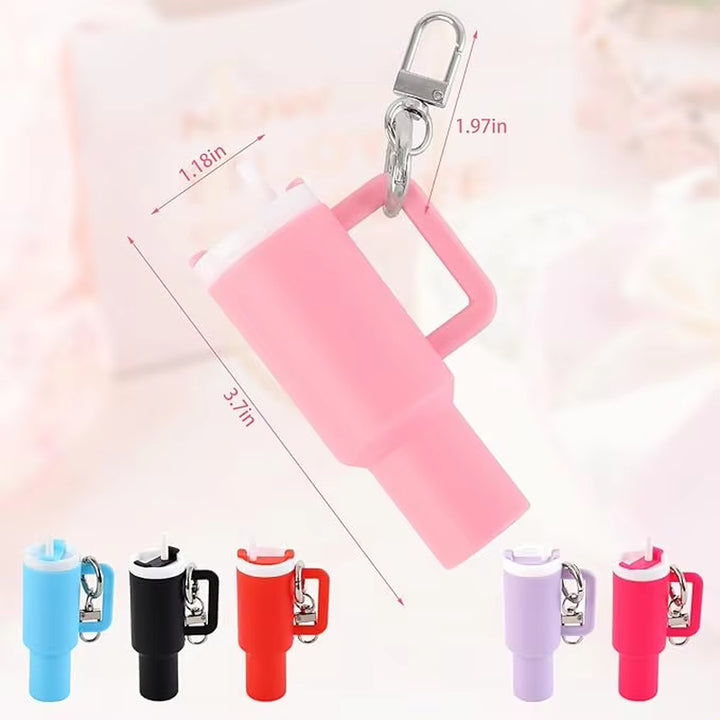 Mini Keychain Pendant,Kawaii Cup Accessories,Key Purse Handbag Charms for Women,Water Bottle Keychain with Bag Charm