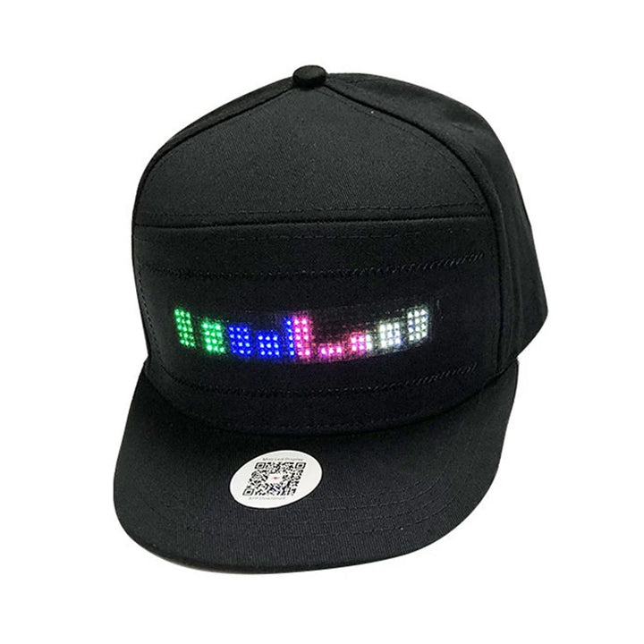 Fashion Luminous Scrolling Message Display Board LED Hip Hop Cap for Dance Mobile Phone APP Control Glowing Cap Gift