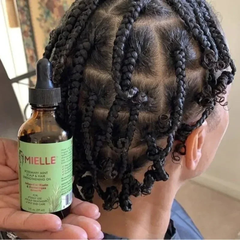 Hair Growth Essential Oil Rosemary Mint Hair Strengthening Oil Nourishing Treatment for Split Ends and Dry Mielle Organics Hair