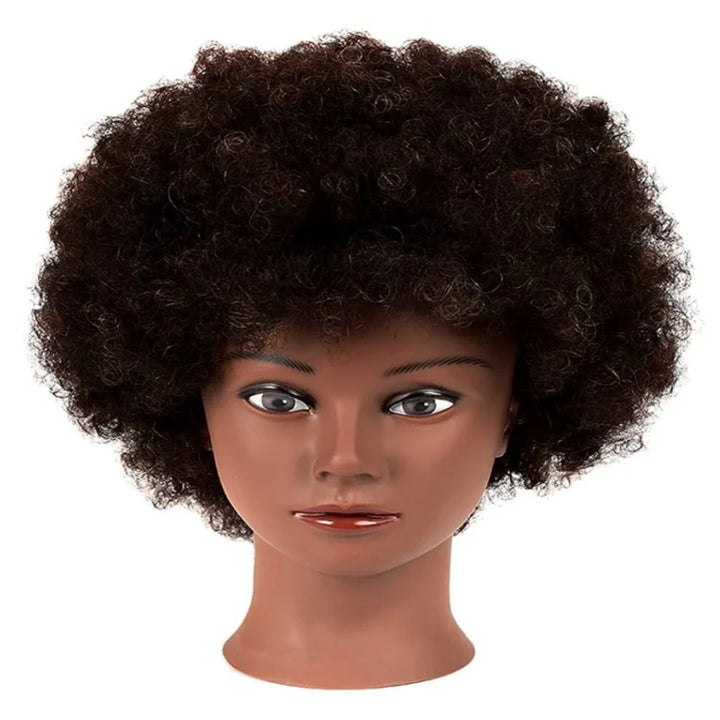 African Curly Hair Mannequin Head 100% Human Hair Curly Hair Hairdresser Hair Styling Hairdresser Practice Styling