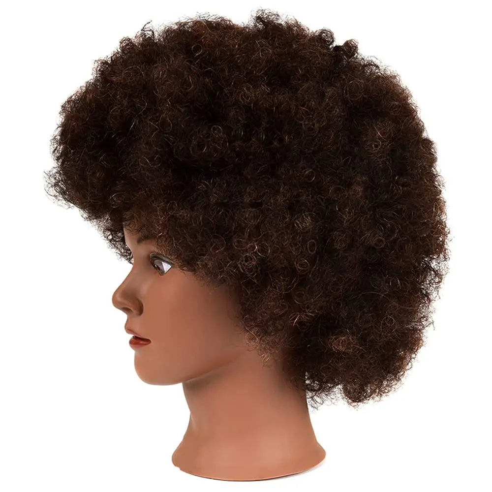 African Curly Hair Mannequin Head 100% Human Hair Curly Hair Hairdresser Hair Styling Hairdresser Practice Styling