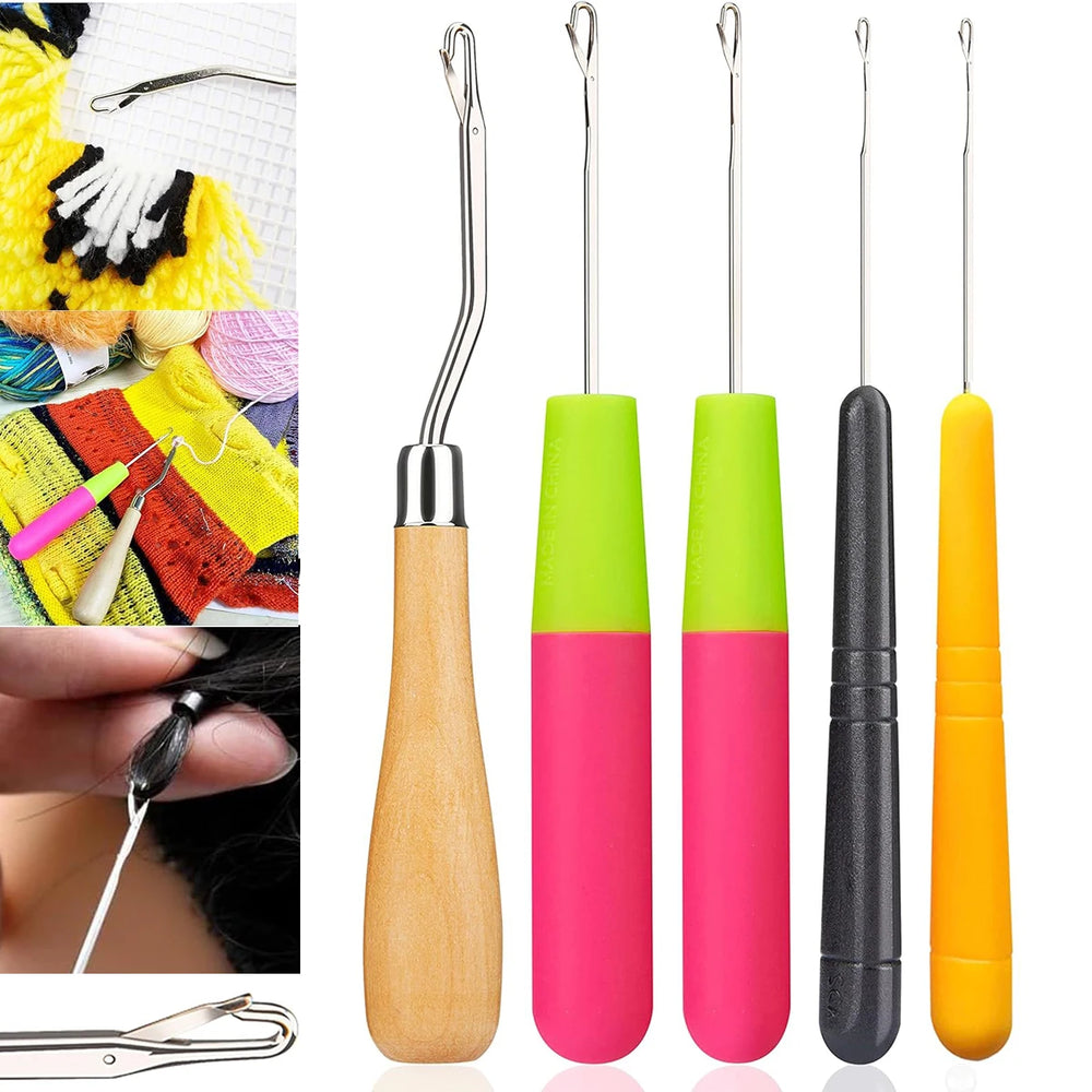 1Sets Crochet Knitting Hook Needles Template Bending Shape Steel Crochet Knitting DIY Kit Sewing Making Braiding Dreadlock Hair