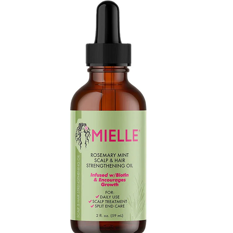 Hair Growth Essential Oil Rosemary Mint Hair Strengthening Oil Nourishing Treatment for Split Ends and Dry Mielle Organics Hair