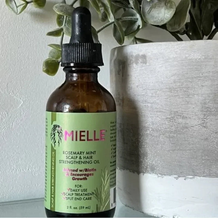 Hair Growth Essential Oil Rosemary Mint Hair Strengthening Oil Nourishing Treatment for Split Ends and Dry Mielle Organics Hair