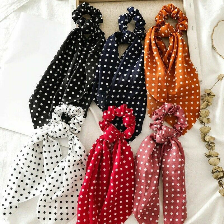 Floral Scrunchies Scarf Hair Bow Ponytail Elastic Boho Hairband Rope Ribbon Ties