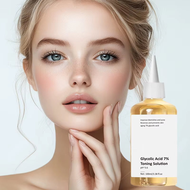 Face Skin Care 100ML Glycolic Acid 7% Toning Solution to Remove Acne and Moisturizing Skin Rejuvenating Deep Hydration