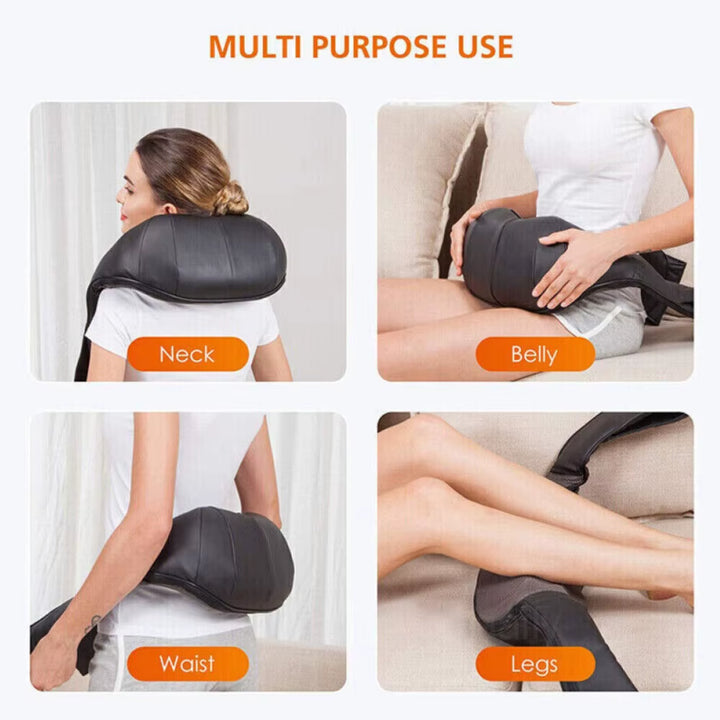 Neck Shoulder Electric Shiatsu Back Massager with Heat Kneading Body Car Home UK