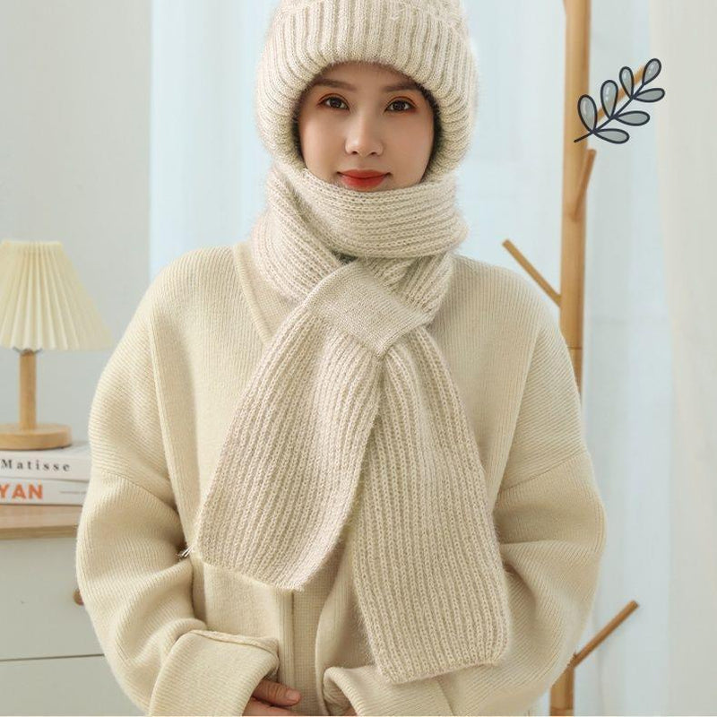 Integrated Ear Protection Windproof Cap Scarf Knitting Thickening Hat Winter UK