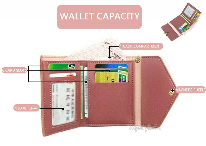 Women Short Small Money Purses Wallet Ladies Leather Folding Cash Card Holder UK