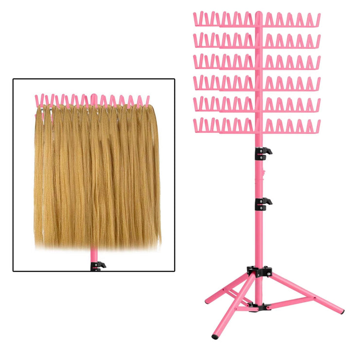 Adjustable Braiding Hair Rack 144 Pegs 2 Sided Hair Braiding Rack for Braiders Hairstylists Home Salon Hair Extension Holder