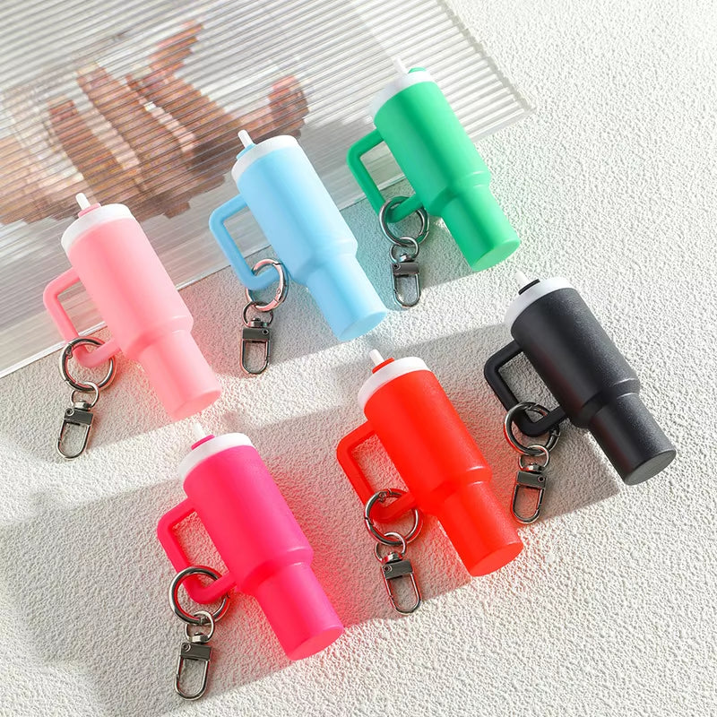 Mini Keychain Pendant,Kawaii Cup Accessories,Key Purse Handbag Charms for Women,Water Bottle Keychain with Bag Charm