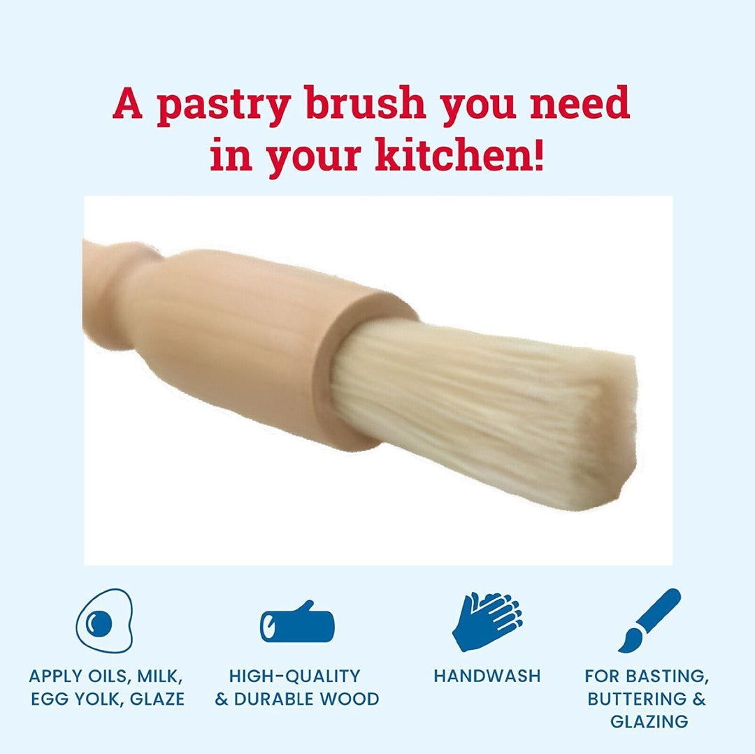 Pastry Brush with Natural Bristles for Glazing & Baking Glazing Brush Oiling UK