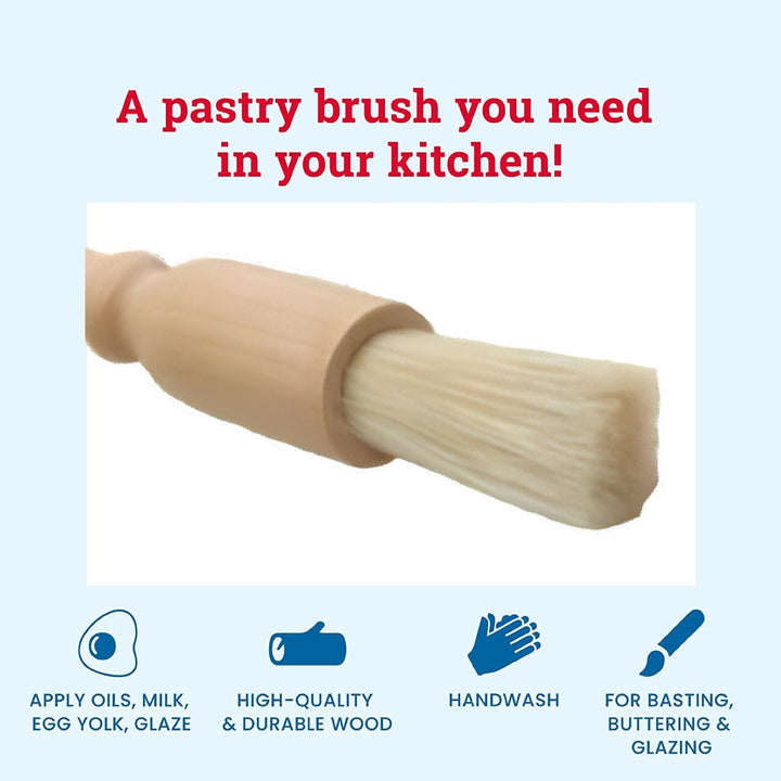 Pastry Brush with Natural Bristles for Glazing & Baking Glazing Brush Oiling UK